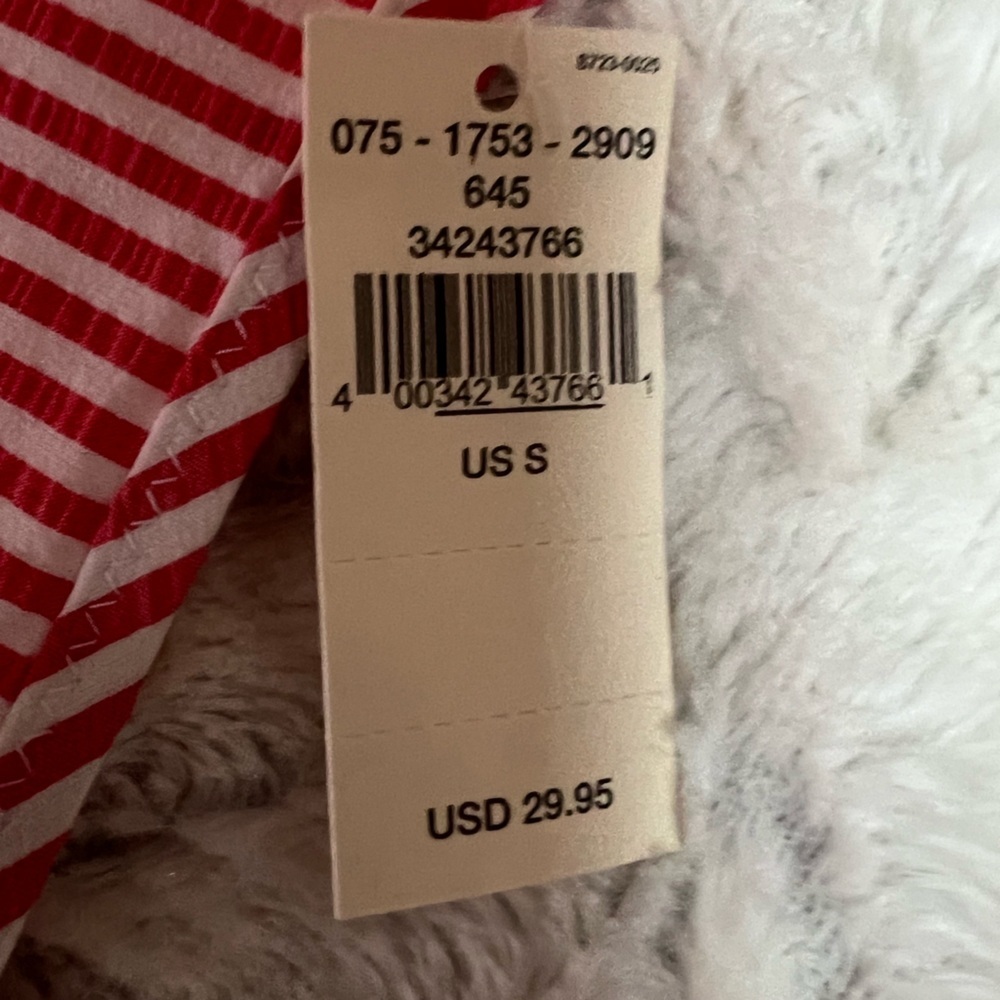 2/$20 ❤️ NWT aerie Red & White Striped Seersucker Ruffle Bikini Bottom Small - Picture 3 of 7